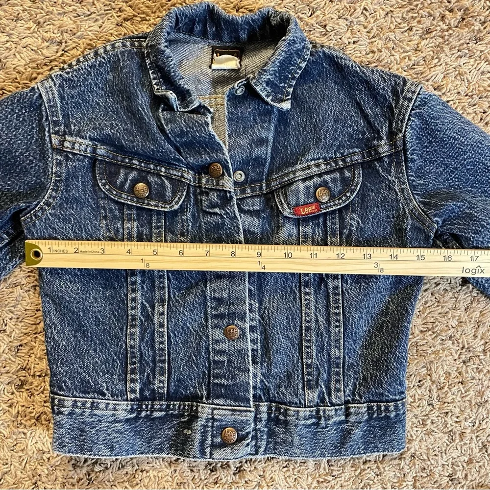 Vintage Lee Boys Girls Blue Denim Trucker‎ Jean Jacket Acid Wash Size 6